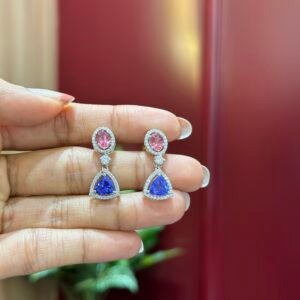 Pink Tourmaline & Tanzanite Earring