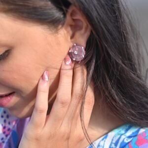 Amethyst Carving Earring