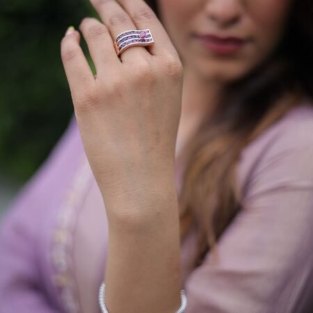 Purple Garnet Cocktail Ring