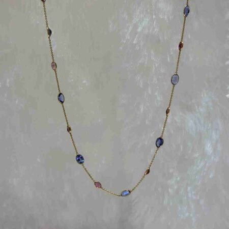 Pink Tourmaline and Tanzanite Chain