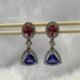 Pink Tourmaline and Tanzanite Earrings