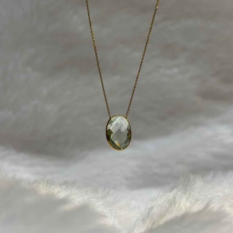 Green Amethyst Oval Chain