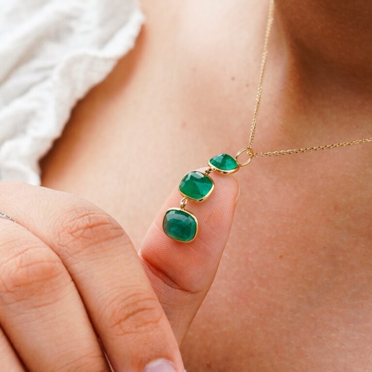 Triple Layer Emerald Pendant