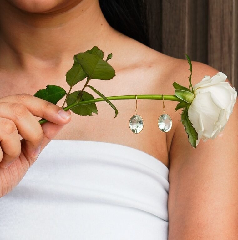 Green Amethyst Earrings