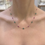 Emerald and Pink Sapphire Chain