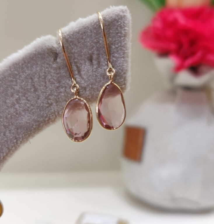Pink Tourmaline Earrings