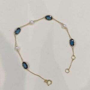 London Blue Topaz and Pearl Bracelet