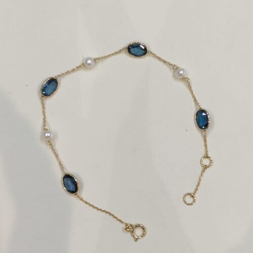 London Blue Topaz and Pearl Bracelet